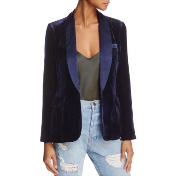NWT Joie Mehira H Velvet Shawl-Collar Blazer - sz 2 - Picture 1 of 6